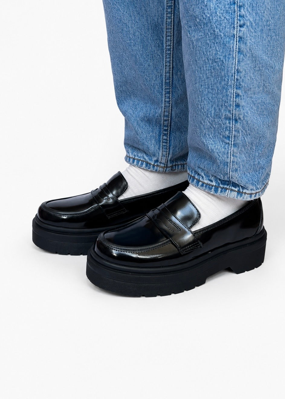 Mocasines Chunky Penny Riviera Negros