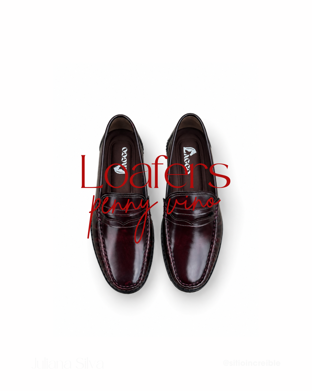 Mocasines Penny Loafers Vino