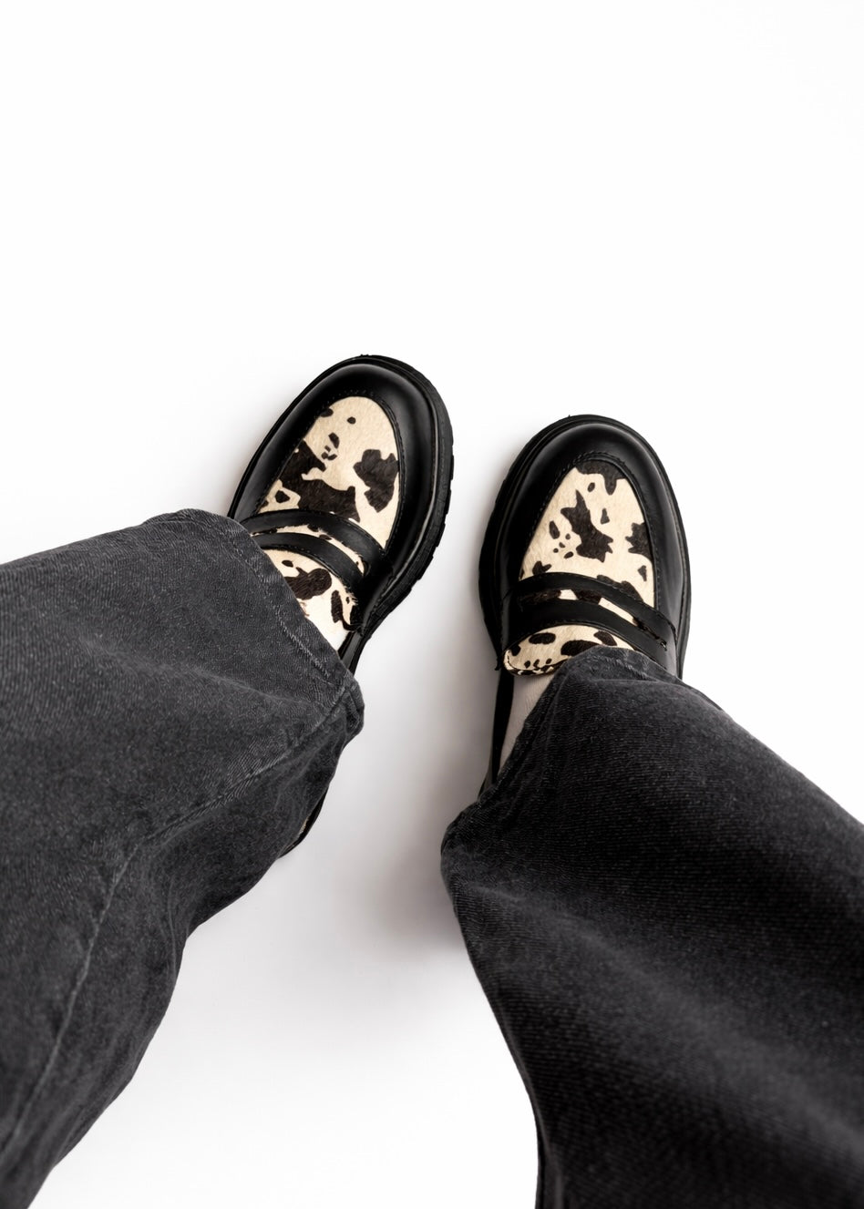 Mocasines Penny Loafers Cowboy Negros