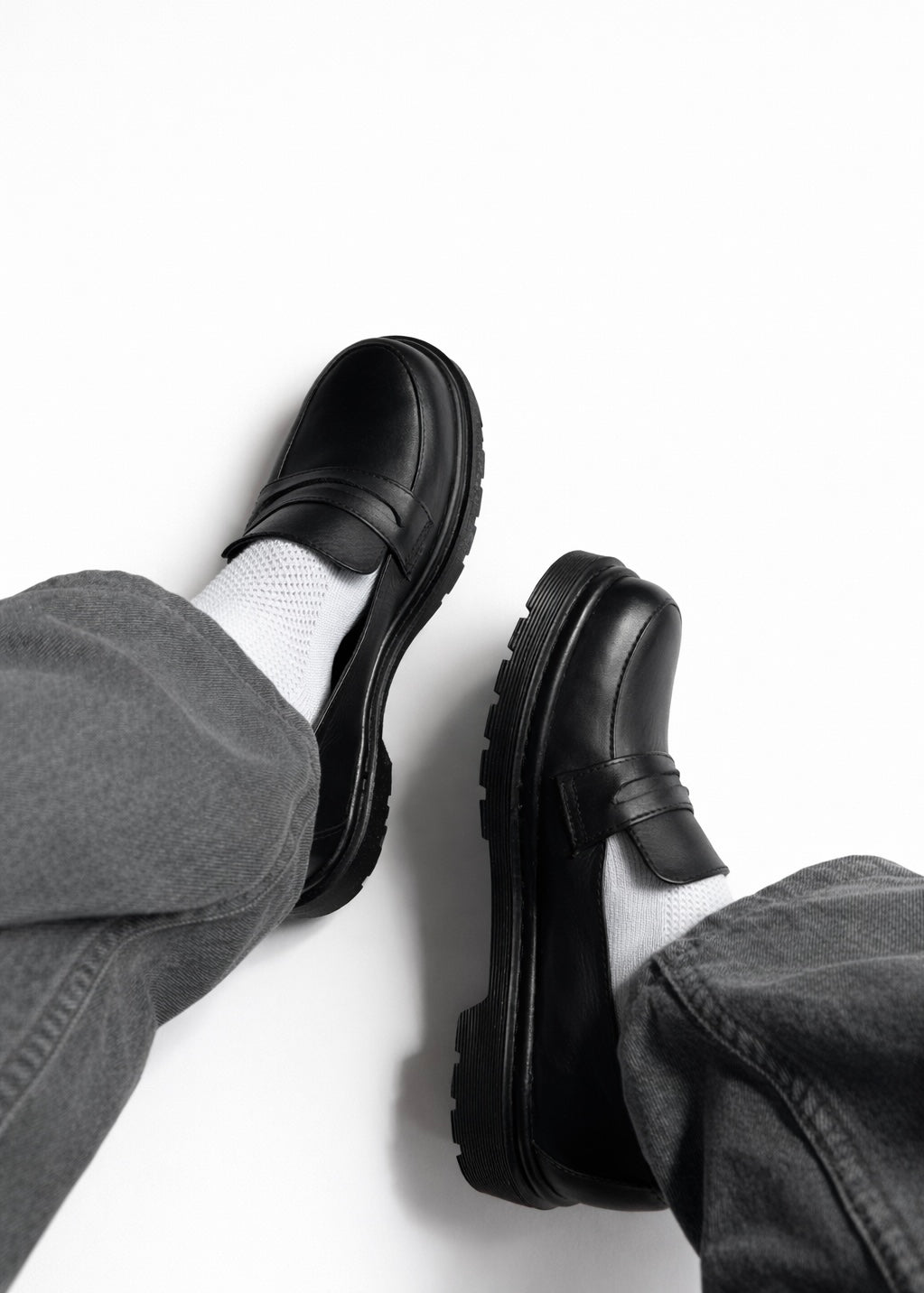 Penny Loafers Black and White