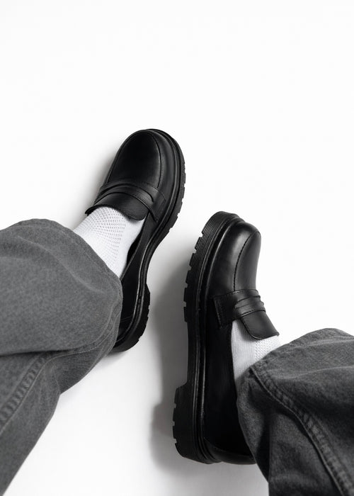 Penny Loafers Black and White