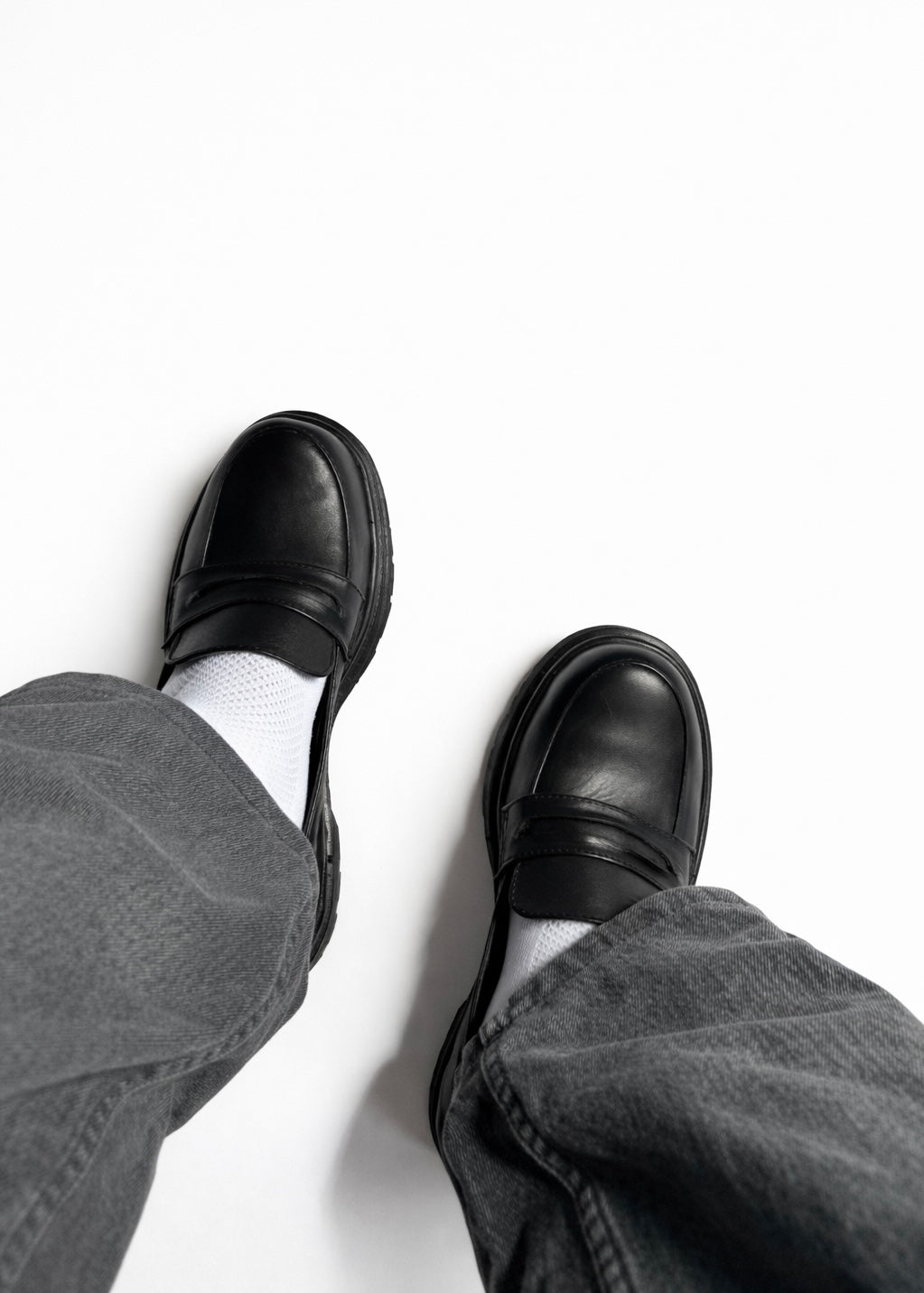 Penny Loafers Black and White