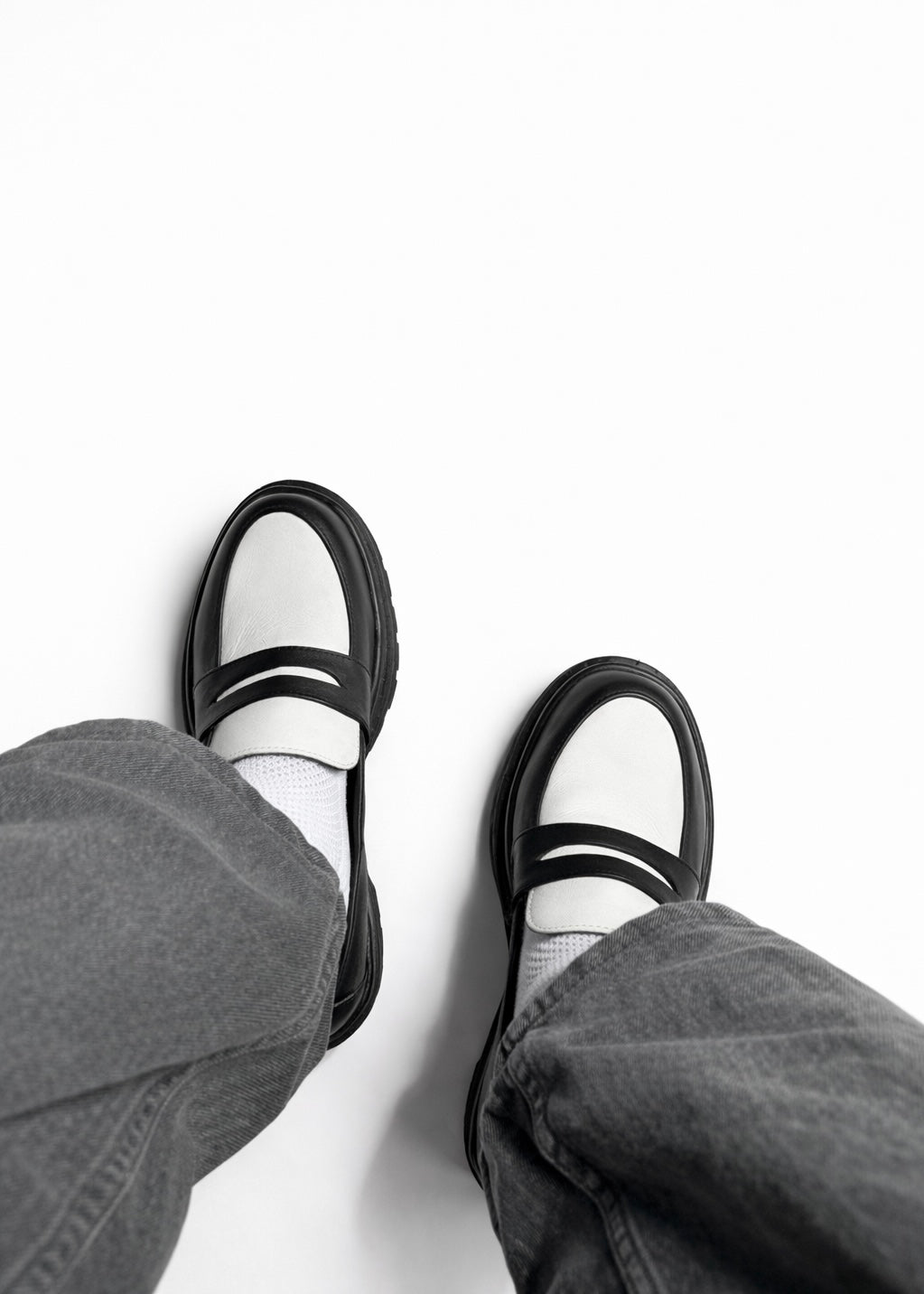 Penny Loafers Black and White
