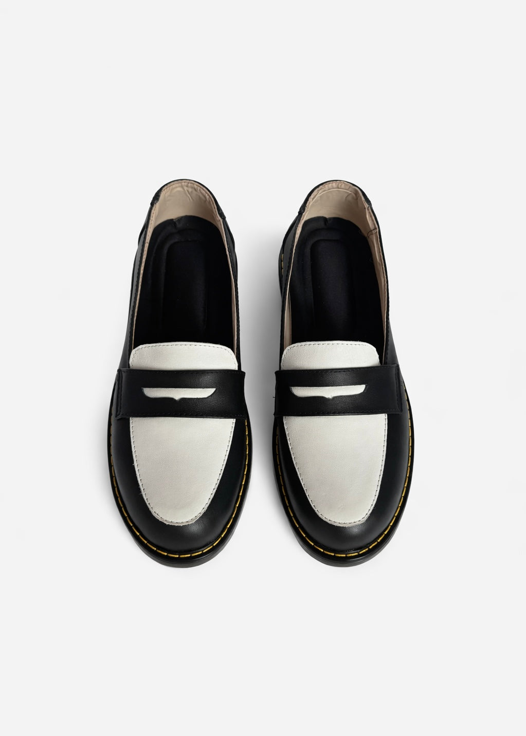 Penny Loafers White Yellow